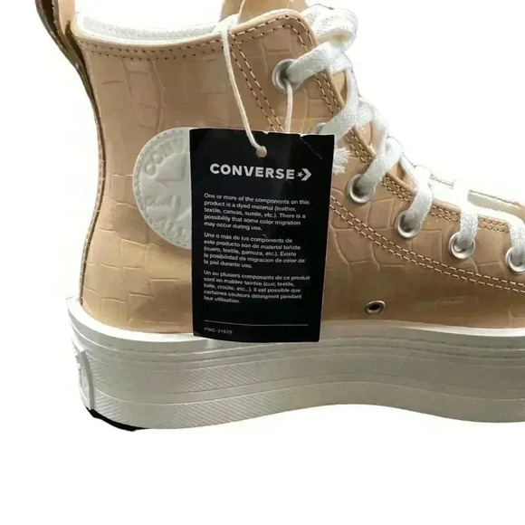 Converse Shoes Womens 8.5 Chuck Taylor All Star Lift Platform Leather High Top - Picture 6 of 11